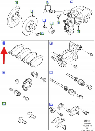 KLOCKI HAMULCOWE TYŁ FORD MONDEO 2004- 2007 2612828 _ MEMS7J-2M008-A2B
