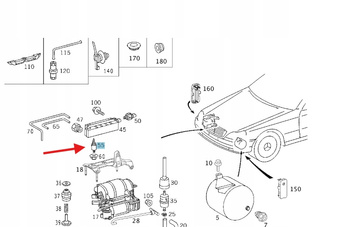 ODBÓJ GUMOWY AIRMATIC PRZÓD MERCEDES S W220 OE A2203270930