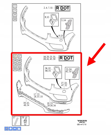 ZDERZAK PRZÓD VOLVO XC90 2016-2019 OEM/OE 40000001