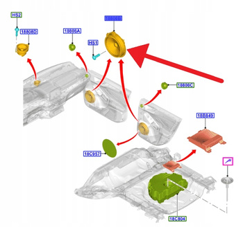 GŁOŚNIK DRZWI PRZÓD TYŁ FORD FOCUS Mk4 2018- OE 2201143 _ JX7T-18808-AB
