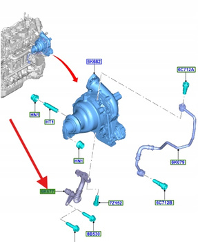 PRZEWÓD POWROTU OLEJU TURBINY FORD 1.5 TDCi 2530034 _ JX6Q-6K677-AB