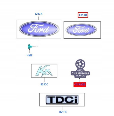 EMBLEMAT TYŁ FORD KA Mk2 2008- _ 1542421 _ 9S51-425A52-AA