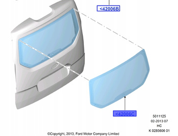 SZYBA TYLNA FORD TOURNEO CONNECT CHC 2013- 2063639 _ DT11-B42004-DD