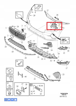 UCHWYT MOCOWANIE ZDERZAKA PRZÓD LEWY VOLVO XC60 2018- OE 32234931