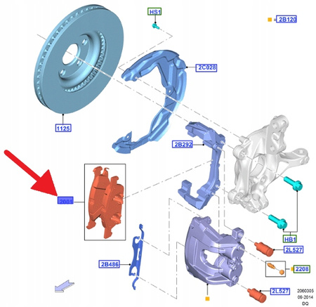 KLOCKI HAMULCOWE PRZÓD FORD EDGE Mk2 2018- 2021 OE 6068532 _ F2GC-2001-CF