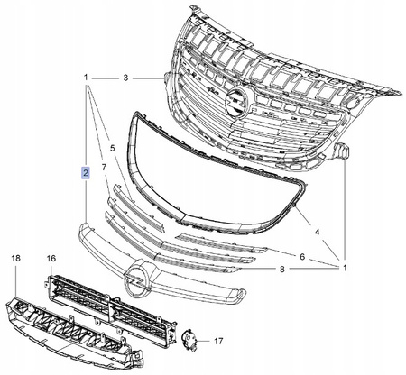 Grill atrapa emblemat chrom Insignia A_22787081_