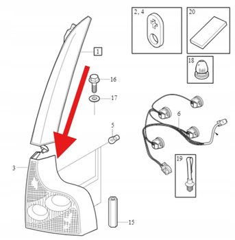 LAMPA TYLNA DOLNA PRAWA VOLVO XC90 2003- OE 30612810