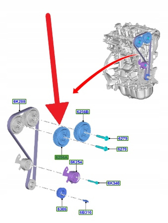 KOŁO ZĘBATE ROZRZĄDU 1.2 1.5 EB FORD KA+ FOCUS 18- 2114293 _ GN1G-6C525-BC