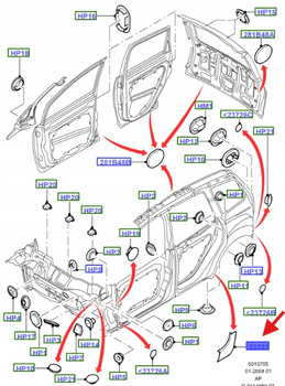 NAKLEJKA OCHRONNA PROGU LEWA FORD FOCUS 2004- 20081691343 _ 4M51-23727-AB