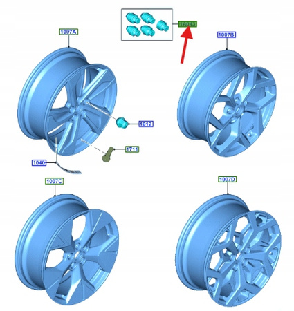 NAKRĘTKI ZABEZPIECZAJĄCE DO FELG ALUMINIOWYCH FORD 1751660 _ ACPA-1A043-AXA