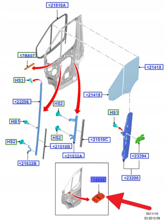 PRZEŁĄCZNIK SZYB DRZWI KIEROWCY TRANSIT CUSTOM 2539832 _ GK2T-14A132-CB