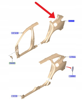 BŁOTNIK PRAWY TYŁ FORD FOCUS KOMBI 2018- OE 2206889 _ JX7B-N27850-AA