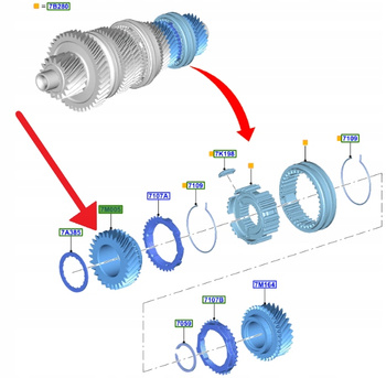 KOŁO ZĘBATE 5 BIEGU 6MX65 FORD PUMA ECOSPORT 17- 2118836 _ H1BR-7M165-AFAA