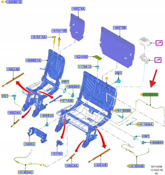 LINKA OPARCIA FOTELA 2 RZĘDU 1827975 _ DT11-K618D04-BA