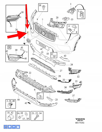 EMBLEMAT ZNACZEK LOGO VOLVO XC90 XC60 EX40 S90 S60 V90 V60 OEM/OE 31425216