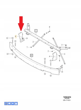 Prawy wspornik belki Volvo XC90 OE 31391624
