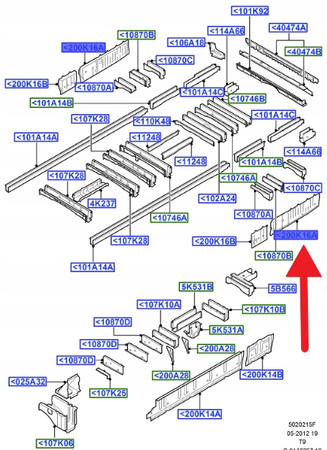 WZMOCNIENIE BOKU NADWOZIA PRAWA FORD TRANSIT 00- 4600771 _ 5C16-V200K16-AB