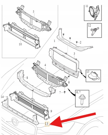 WLOT KIEROWNICA POWIETRZA PRZEDNIA VOLVO XC60 2022- OE 32353270