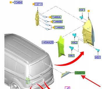 LAMPKA TRZECIE ŚWIATŁO STOPU TRANSIT COURIER 2014- 2552866 _ ET76-13A613-AF