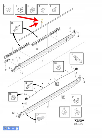 USZCZELKA LISTWY PROGOWEJ LEWA PRAWA VOLVO XC90 2016- OEM/OE 31378133