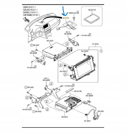 Antena GPS - Mazda CX-5 KE_GLJ166DY0A