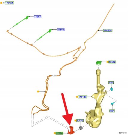 POMPKA SPRYSKIWACZA SZYBY PRZÓD TYŁ TRANSIT FOCUS 2205506 _ BV61-17K624-BC
