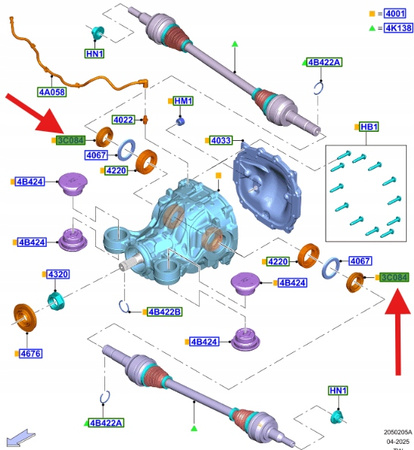 USZCZELNIACZ POŁOSI TYLNEJ FORD EXPLORER 2020- OE 2329078 _ L1MW-3B112-AA