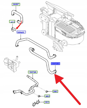 PRZEWÓD WODNY NAGRZEWNICY FORD OE CONNCECT 2002-2013 4539849 2T14-18K579-GA