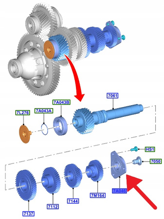 ŁOŻYSKO WAŁKA WEJŚCIOWEGO MANUAL B6 FORD OE 1873222 _ AV6R-7B694-MA