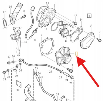 POMPA WODY B6 D5 VOLVO XC70 XC90 2003- S60 V70 2001- S80 OE 8694630