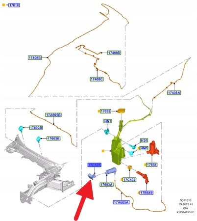 ZAŚLEPKA DYSZY SPRYSKIWACZA FORD MUSTANG MACH-E OE 2495834 _ LJ8B-19J218-AB