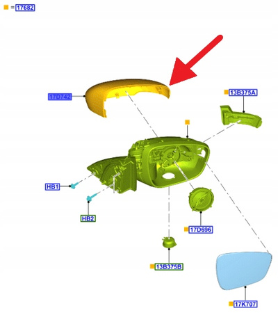 OBUDOWA LUSTERKA LEWEGO FORD KUGA 2020- OE 2516977 _ LV4B-17D743-AC59VJ