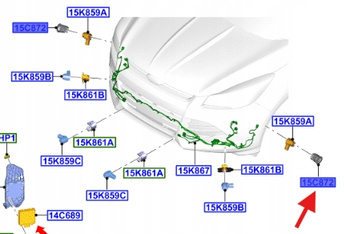 KOSZYK CZUJNIKA PARKOWANIA LEWY PRZÓD KUGA 16- 2051961 _ GJ5T-15C873-DA5YZ9
