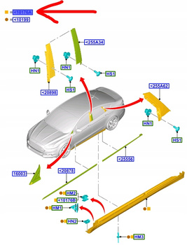 LISTWA PROGOWA LEWA FORD MONDEO Mk5 2015- 2631780 _ DS73-F10155-DMPRAA