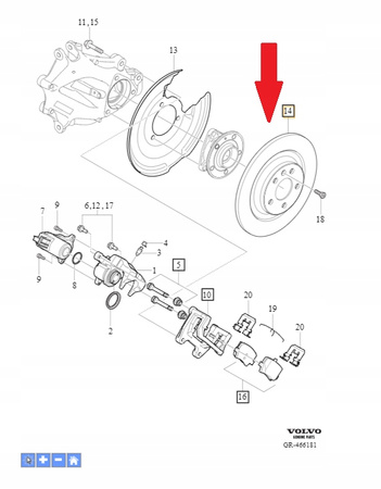 Tarcze hamulcowe tył 15" Volvo XC40 OE 32300124