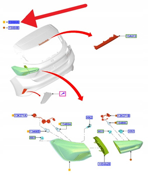 LAMPA PRAWY TYŁ W BŁOTNIK HATCHBACK FOCUS 2022- 2673330 _ NX7B-13404-CB
