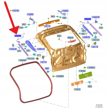 ELEKTRYCZNY SIŁOWNIK KLAPY BAGAŻNIKA RH KUGA 20- 2701424 _ LV4B-S402A54-AF