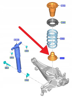 ODBÓJ DOLNY SPRĘŻYNY TYŁ L P FORD FOCUS ST KOMBI 19- 2406419 _KX61-4002-AB