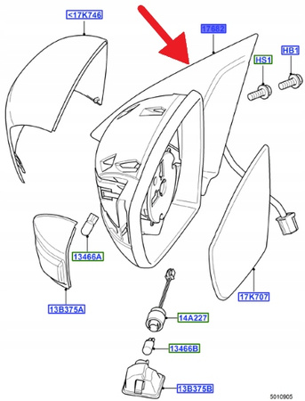 LUSTERKO ZEWNĘTRZNE LEWE FORD S-MAX 2006- OE 1777067 _ 6M21-17683-ARG