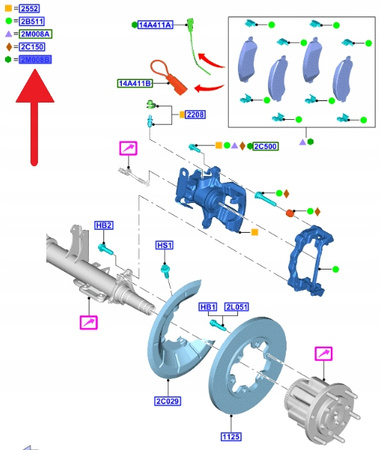 KLOCKI HAMULCOWE TYŁ FORD TRANSIT 2014- CUSTOM 2600772 _ MEMK2J-2M008-A1A