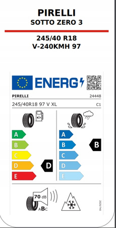 Opona zimowa Pirelli Winter SottoZero 3 245/40R18 97 V (3PMSF) (XL) RO MO