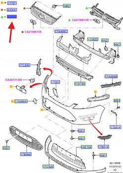 KRATKA CHŁODNICY FORD MONDEO MK4 1747634 _ BS71-8200-DF