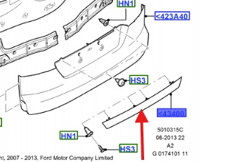 KLAMKA BAGAŻNIKA FORD MONDEO MK4 2007-2008 1481826 _ 7S71-N43400-AAZJAS