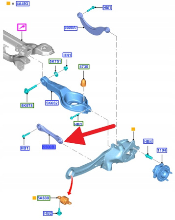 WAHACZ TYLNY DOLNY POPRZECZNY FORD C-MAX 2010- OE1712237 _ AV61-5K743-BA