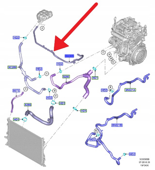 PRZEWÓD ZBIORNICZKA CHŁODNICY 1.5 EB FORD FOCUS 18- 2442643 _ JX61-8A365-EE