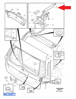 SIŁOWNIK AMORTYZATOR KLAPY PRAWY TYŁ VOLVO V70 2008- XC70 2011- OE 31217640