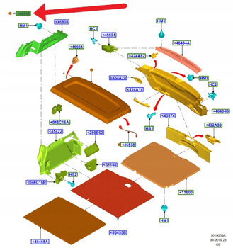PÓŁKA BAGAŻNIKA FORD FOCUS HATCHBACK 2018- 2204826 _ JX7B-A46668-AA3JA6