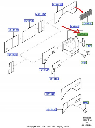 ZAŚLEPKA WYKOŃCZENIA BOKU DRZWI FORD TRANSIT Mk6 _ 1382128 _ YC15-V307A13-ACA6AK