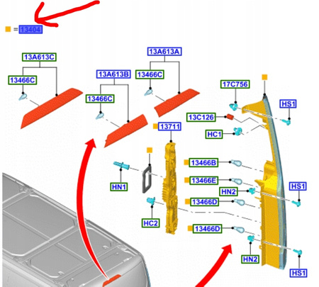 ŚWIATŁO TYLE LEWE FORD TRANSIT CUSTOM 2018-2023