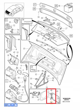 UCHWYT ZAWIAS KLAPKI WLEWU PALIWA VOLVO OE 31265160